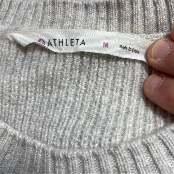 Athleta Perspective Crew Neck Wool Cashmere Sweater Size M - Picture 5 of 9